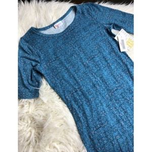 Lularoe Julia Dress XXS Blue Geometric Dress NWT